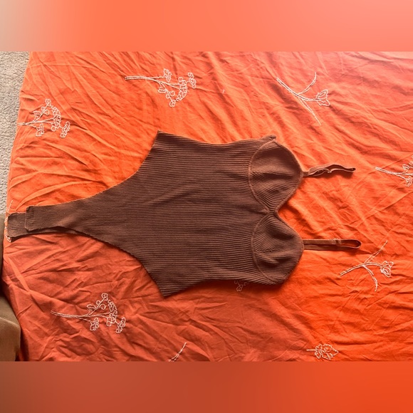 Say what brown ribbed bodysuit - Picture 1 of 5